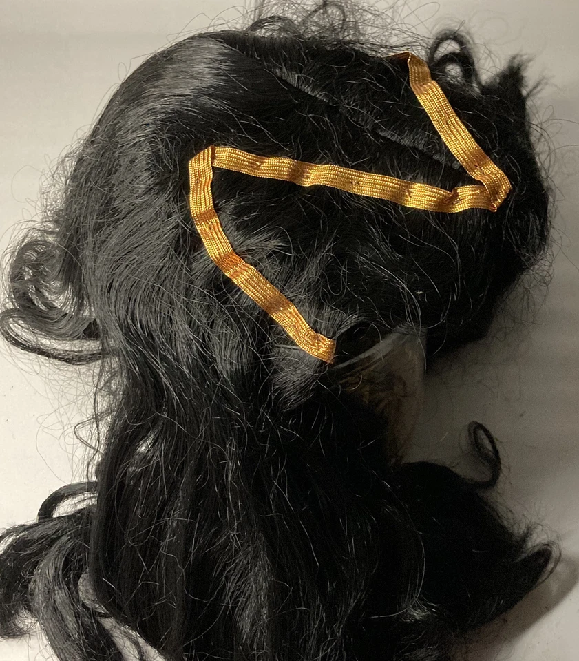 Peluca de pelo gitana negra sombrero con diadema a rayas accesorio de disfraz - talla única todo Foto 3 de 3