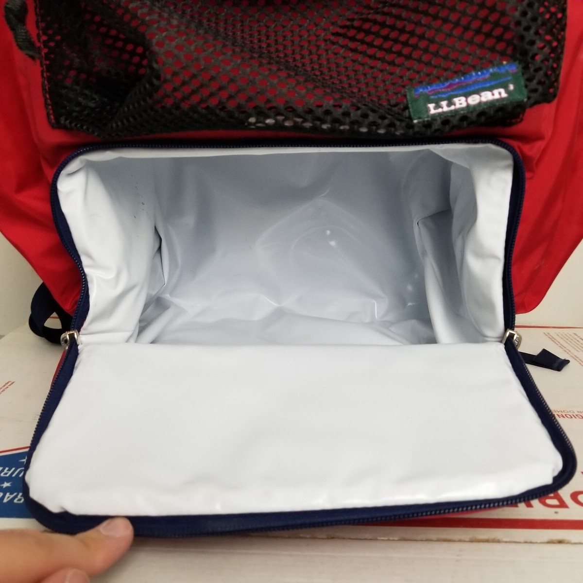 Vintage LL Bean Cooler Ice Chest Bag Backpack Red Hiking Insulated