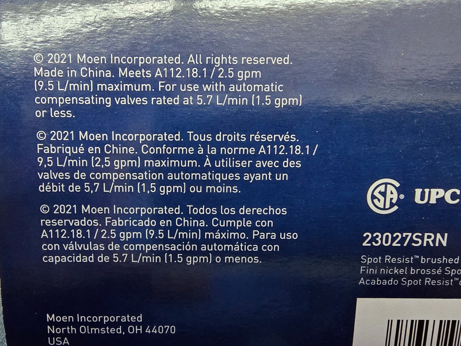 Moen Ignite Brushed Nickel Shower Head 5 Settings for sale online 