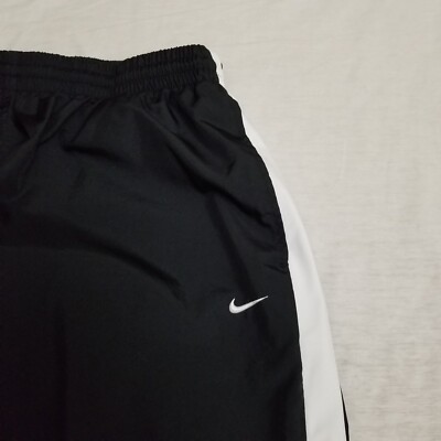 VTG Nike Track Pants Windbreaker Y2K Black White Striped VTG Nike Track Pants Windbreaker Y2K Black White Striped