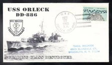 Destroyer USS ORLECK DD-886 KSC Cachets Naval Cover B1531