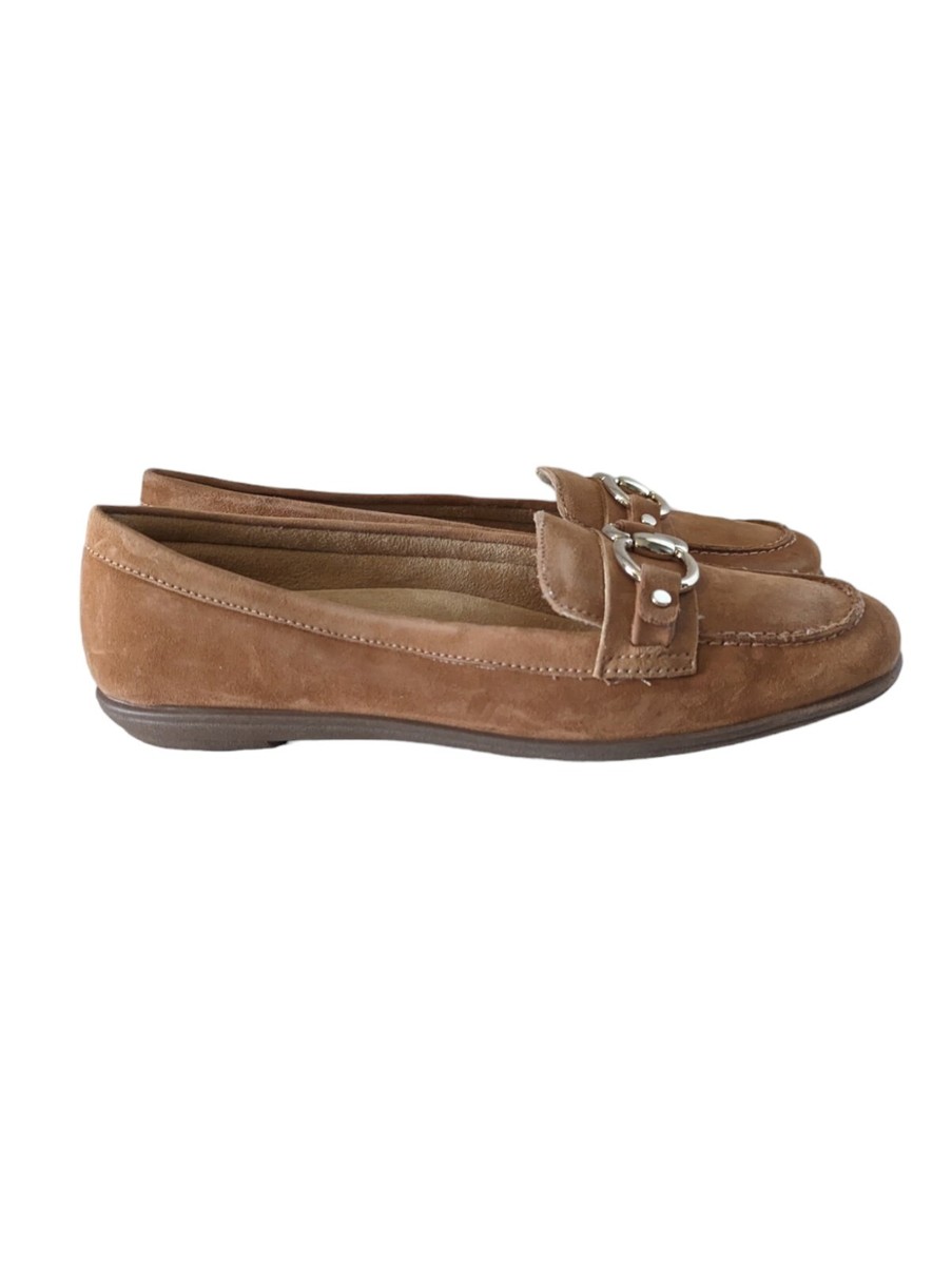 Naturalizer Loafers Flats Brown Suede Slip On Shoes Ainsley Preppy