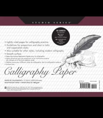 Studio Series Calligraphy Paper Pad (Set of 50 Sheets) by Peter Pauper Press NEW