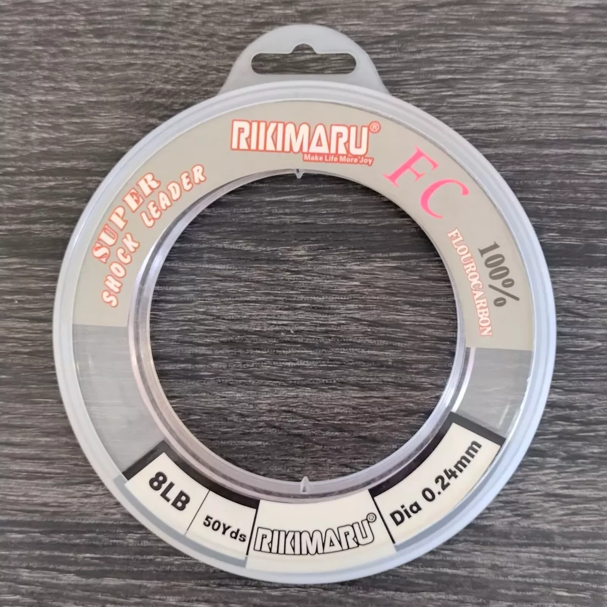 Rikimaru 8LB Fluorocarbon Pink Sinking Shock Leader Fishing Line 0.24mm  Diameter