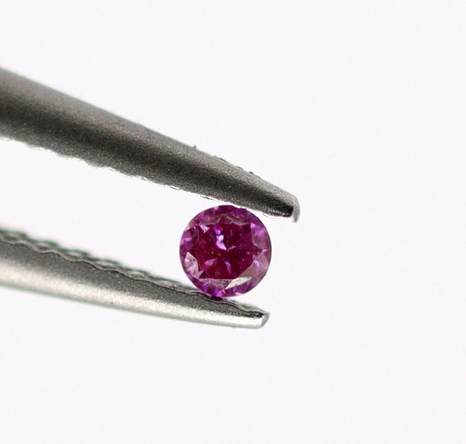 Round Brilliant Cut SI1 Real Diamond Dark Pink Color 1.5 MM Certified 0.023 Ct - Image 3 of 4
