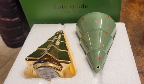Kate Spade New York Village Salt & Pepper Shakers Lenox Christmas evergreens