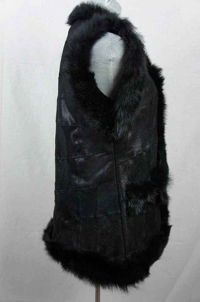 Long Women 100% Shearling Leather Sheepskin Long Haired Toscana Vest Fur S-5XL - Image 2 of 4