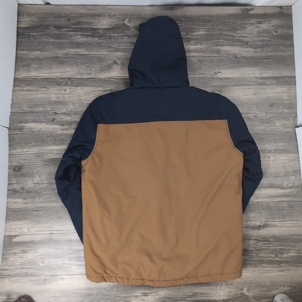 Swiss Tech Mens Brown Blue Full Zip Hooded Parka Jacket Winter Coat Size M 38-40 - Image 2 of 4