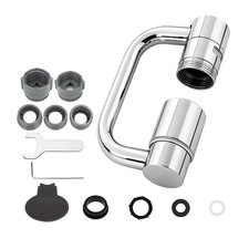 360 Rotatable Faucet Aerator Extension Stainless Steel Dual Flow Sink Sprayer