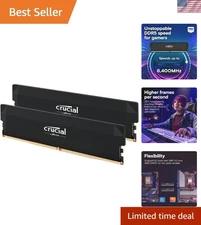 Pro RAM 32GB (2x16GB) 6400MHz CL38 Gaming Memory - Intel & AMD Compatible