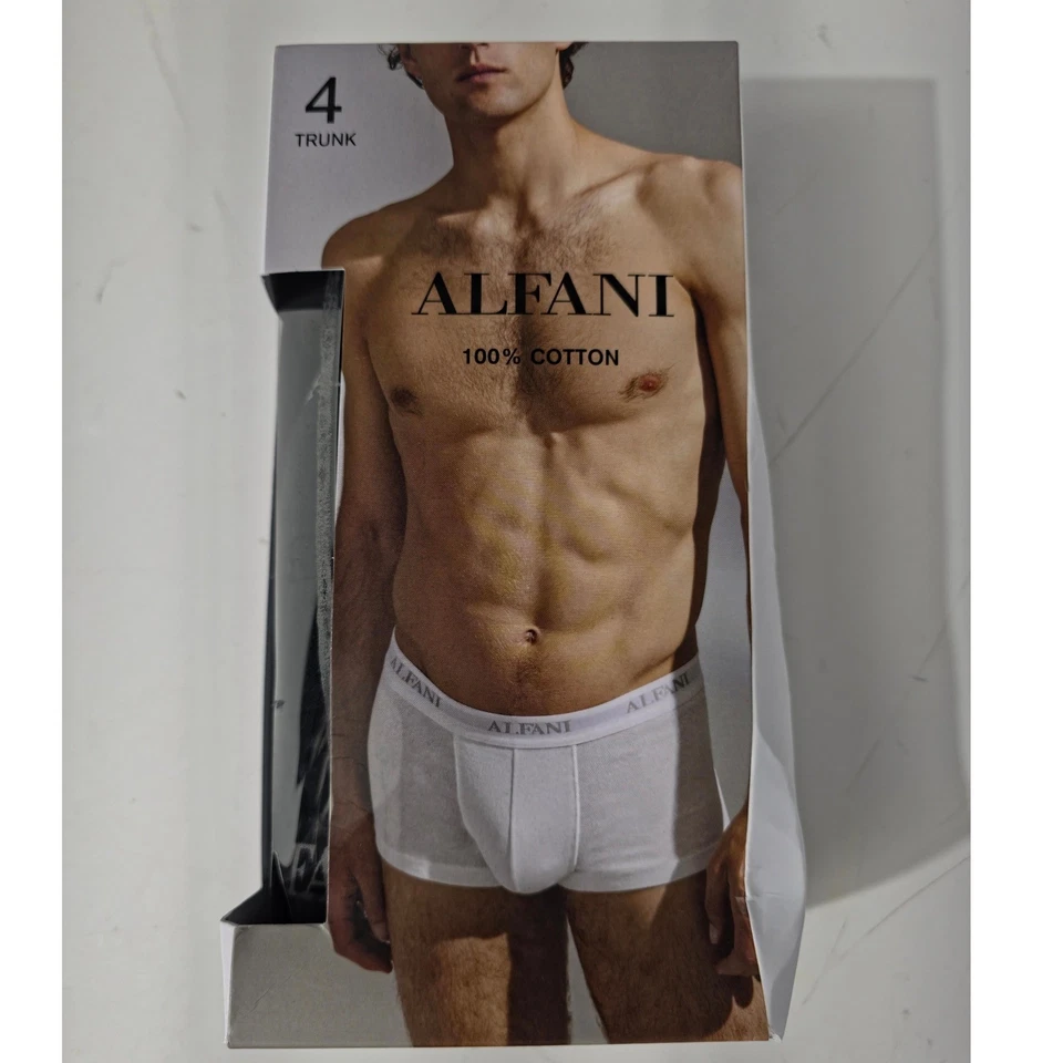 Paquete de 4 baúl Alfani para hombre pequeño negro sólido que absorbe la humedad 100 % algodón nuevo con etiquetas Foto 2 de 4