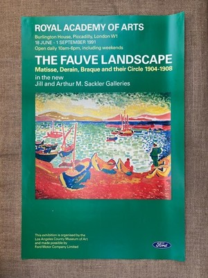 VINTAGE ORIGINAL ART GALLERY EXHIBITION POSTER 1991 FAUVIST FAUVE MATISEE DERAIN