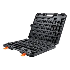 Impact Sockets Set 65pcs 6-Point 1/2in Drive Bit Ratchet Tool Kit Case