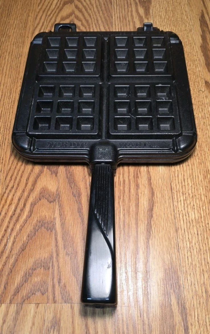 Vintage Nordic Ware Belgian Waffler StoveTop Fire Pit Waffle Maker Cast Aluminun