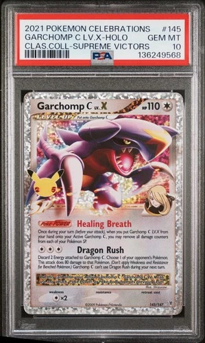 2021 POKEMON CELEBRATIONS CLASSIC COLL #145 GARCHOMP C LV.X-HOLO PSA 10