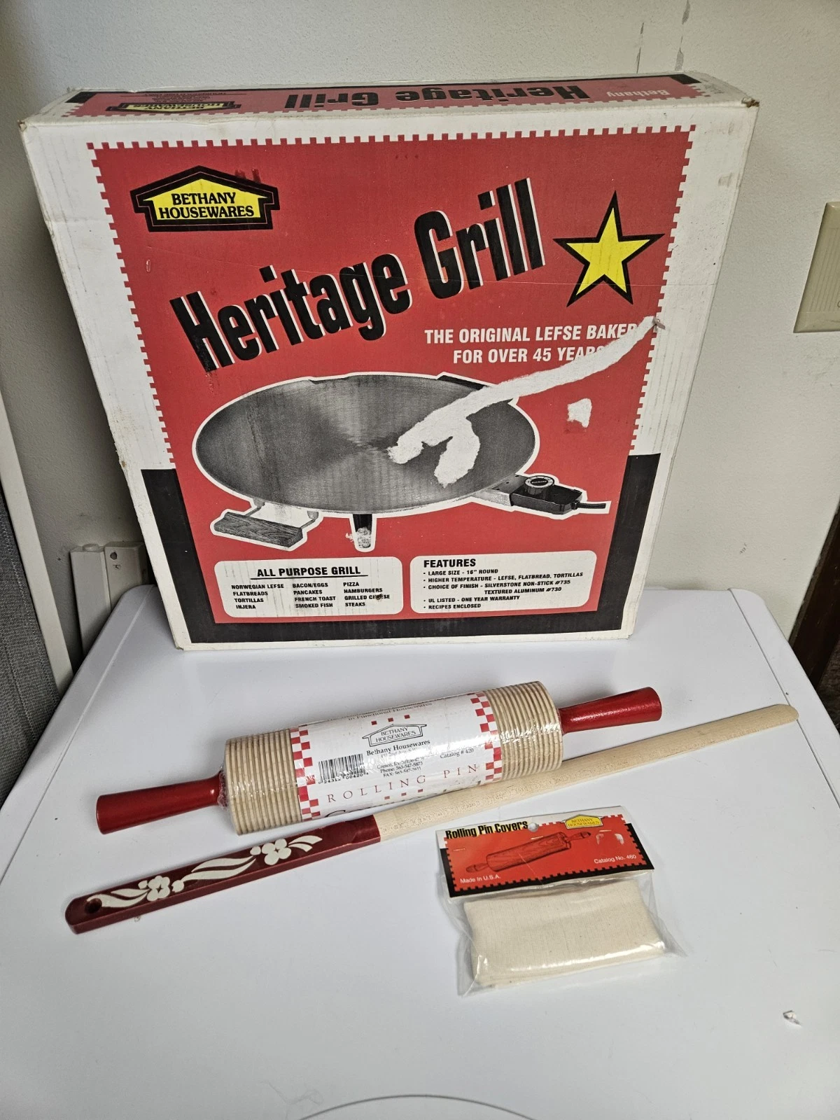 Bethany Housewares Heritage Grill Lefse Griddle and Starter Kit New In Box