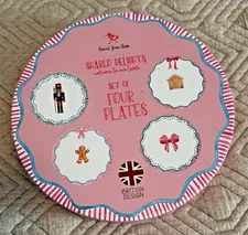 Harvest Green Studio Shared Delights  Set Of 4 Plates Nib Christmas holiday 8"