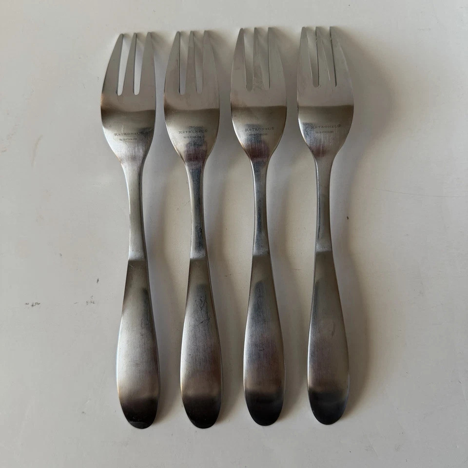 4 tenedores de cena de acero inoxidable satinado 18/10 Retroneu TIVOLI/CONTOUR 7-1/2" Foto 2 de 2