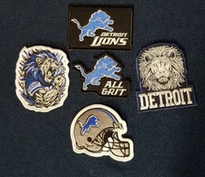 5 pc. Detroit Lions assorted Embroidered Patch misc size 3"-3.5"?  iron-on 1F