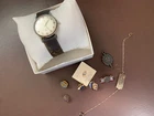 Lot WW2 Military Pins Wittnauer watch Sweetheart bracelet Mixed WWII