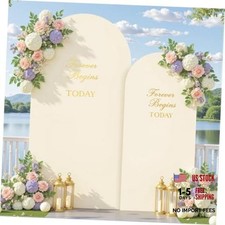 Arch Backdrop Cover Set of 2-7.2 and 6ft Arch Covers Stretchy 7.2FT 6FT Beige