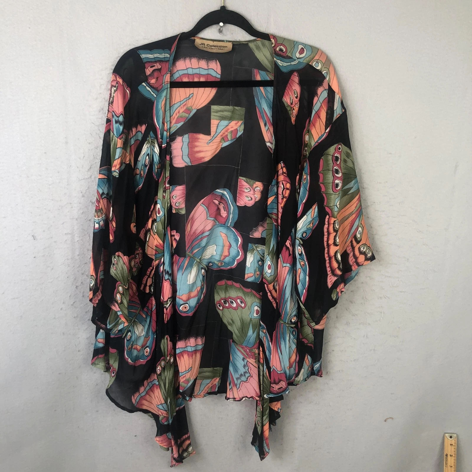 JR Collection Kimono Poncho Womens One Size Butterfly Fairy Garden Artsy Beach