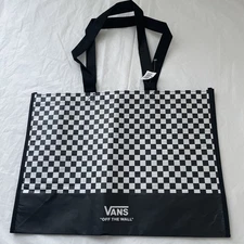 Vans Black White Checker 18x13" Tote Reuseable Shopping Bag Shopper Tote
