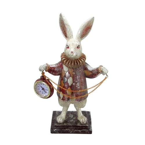 Alice in Wonderland Antique White Rabbit with Pocket Watch Butler Rabbit Clock - 第 6/6 張圖片