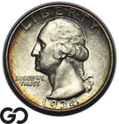 1934 Washington Quarter, Lovely Album Toner, Gem BU++