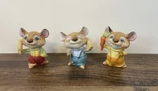 Vintage Homco 3.5" Mice Garden Veggie Harvest Figurine Set Cheese Corn Carrot