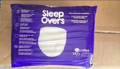 Cuties Sleep Overs Overnight Disposable Incontinence Pants XL Unisex Kids White