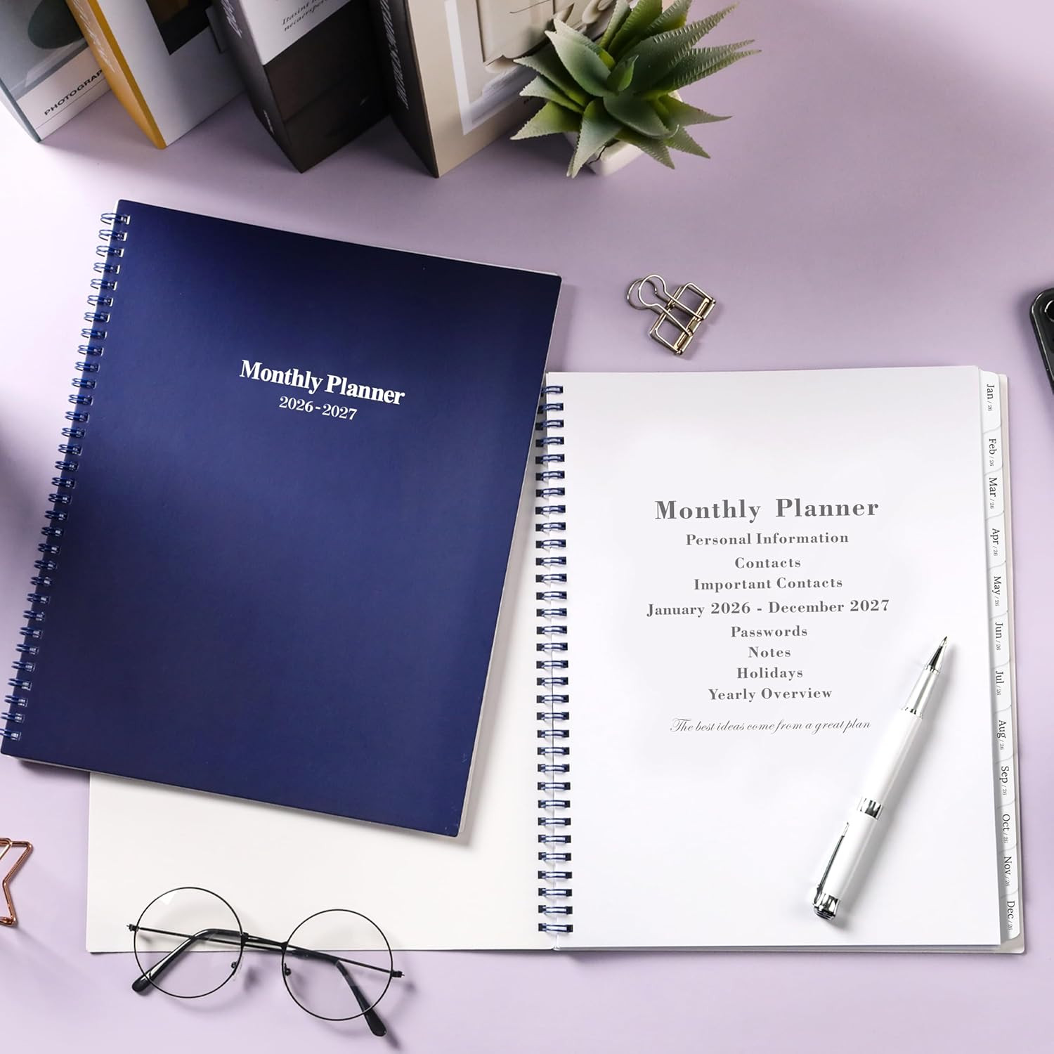 2026-2027 Monthly Planner - Monthly Calendar 2026-2027 with Two-Side Pocket, Jan