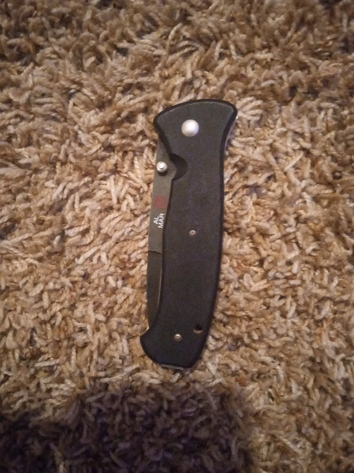 Cuchillo Plegable Al Mar Japón MS2KB Mini SERE 2000 3 VG10 Negro Hoja Lisa G10 EDC Foto 2 de 4