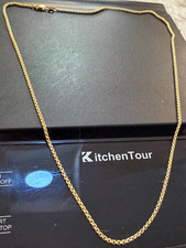 1.2MM SOLID 14K YELLOW GOLD BOX CHAIN NECKLACE 18" Unworn and New. Look 