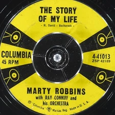 MARTY ROBBINS The Story Of My Life / Once-A-Week Date COLUMBIA 4-41013 VG 45rpm