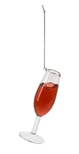 Ganz Prosec Ho Ho Ho Wine Glass Ornament 4.6 Inch Red