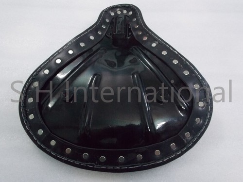 Solo Seat Black Leather Fit For Harley Sportster Custom Chopper Bobber - Picture 3 of 21