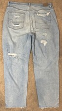 American Eagle women s size 18 highest rise mom Jean stretch denim distressed