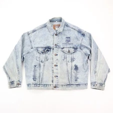 Vintage CBS Fox Video WaxWorks Video Works Denim Trucker Jacket Movies XL