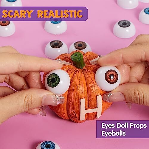 24 PCS Halloween Scary Realistic Eyes, 12 Pair Hollow Plastic Eyeballs