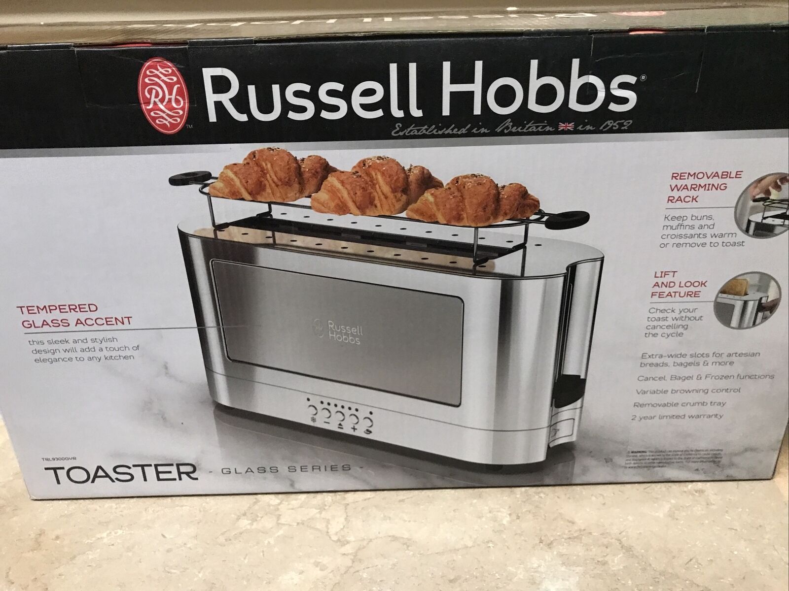 Russell Hobbs 2-Slice Glass Toaster