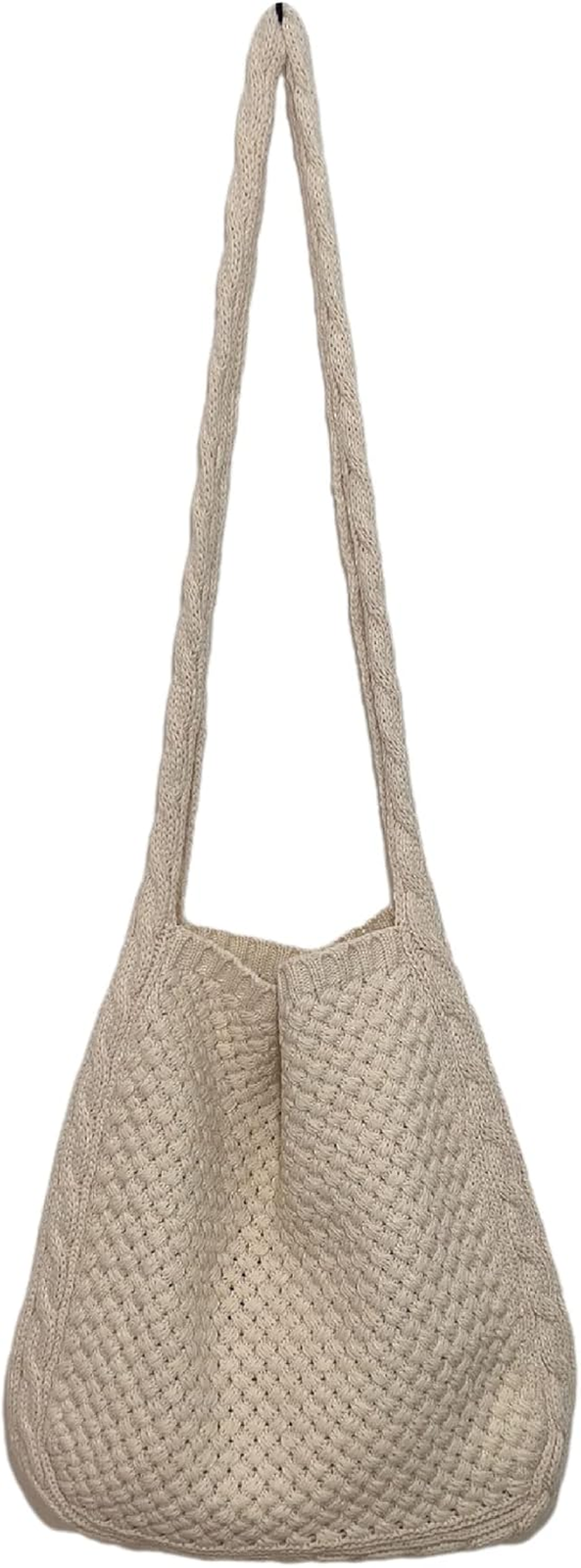 Women Grunge Crossbody Bag Crochet Fairycore Bag Y2K Trendy Shopping Bag Knit...