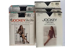 Jockey For Her Sheer Comfortable Day Sheer Pantyhose sz Med. Control Top blk