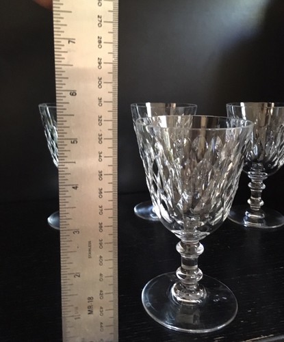 Vintage set of 4 BACCARAT France ARMAGNAC Wine Claret Goblet Glass Stems - 第 8/8 張圖片