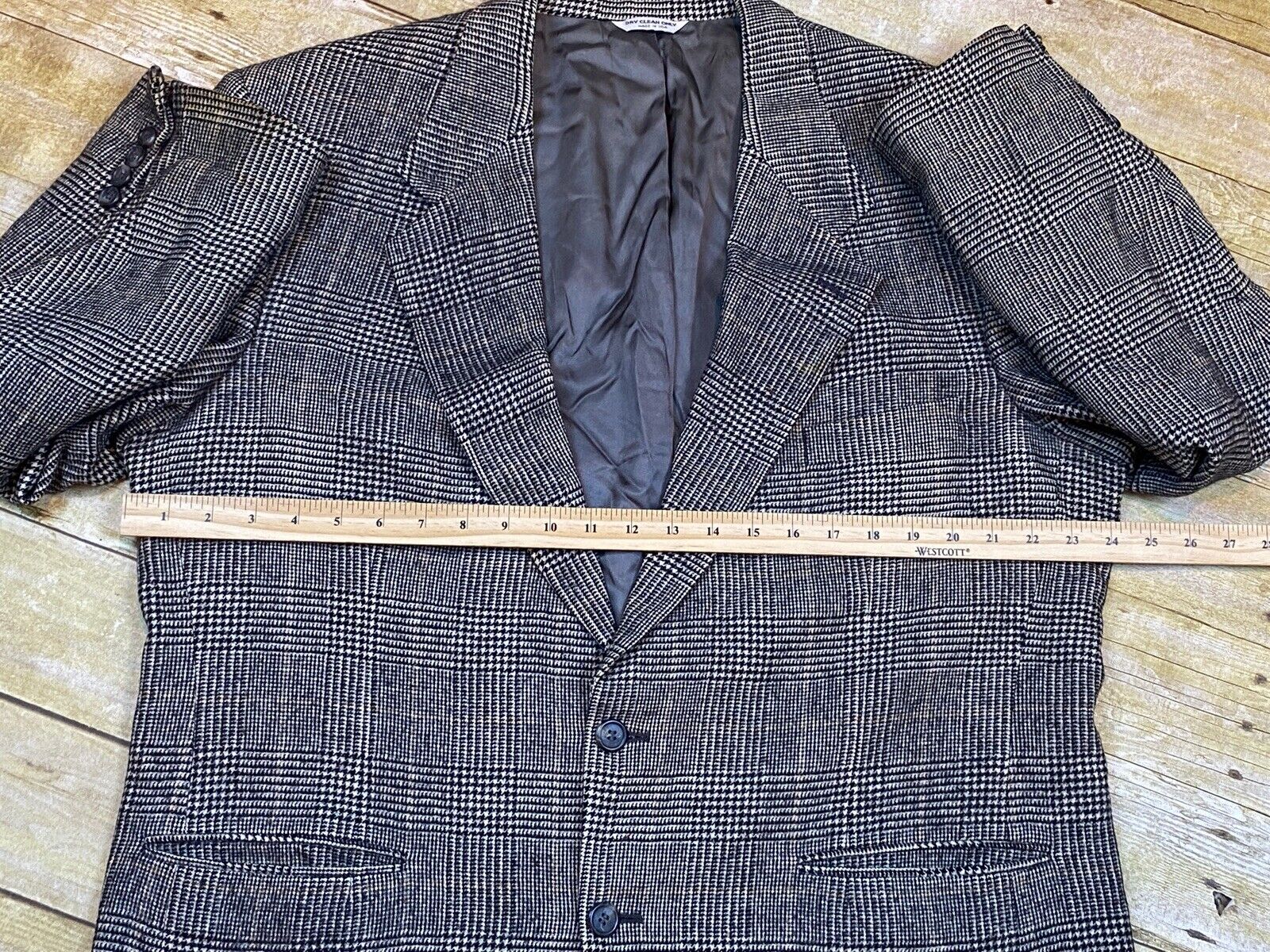 Vintage Herringbone Plaid Men's Blazer Made In US… - image 13