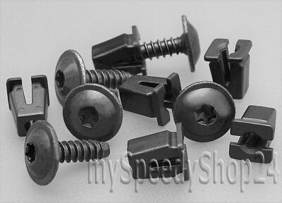 20x UNIVERSAL CLIPS SPREIZMUTTER TORX SCHRAUBEN FÜR KAROSSERIE KLIPS SCHWARZ
