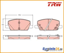 Brake pad set, disc brake TRW GDB2407 for Opel