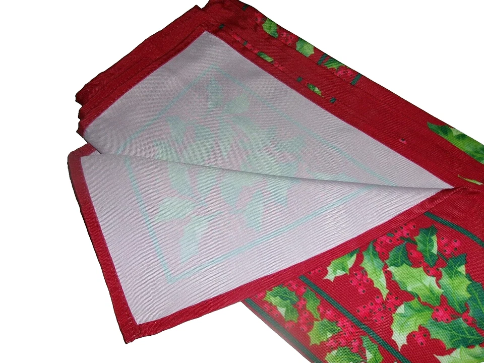 Benson Mills Christmas WINTER HOLLY Tablecloth SPILLPROOF OBLONG/RECTANGULAR NEW - Image 4 of 4