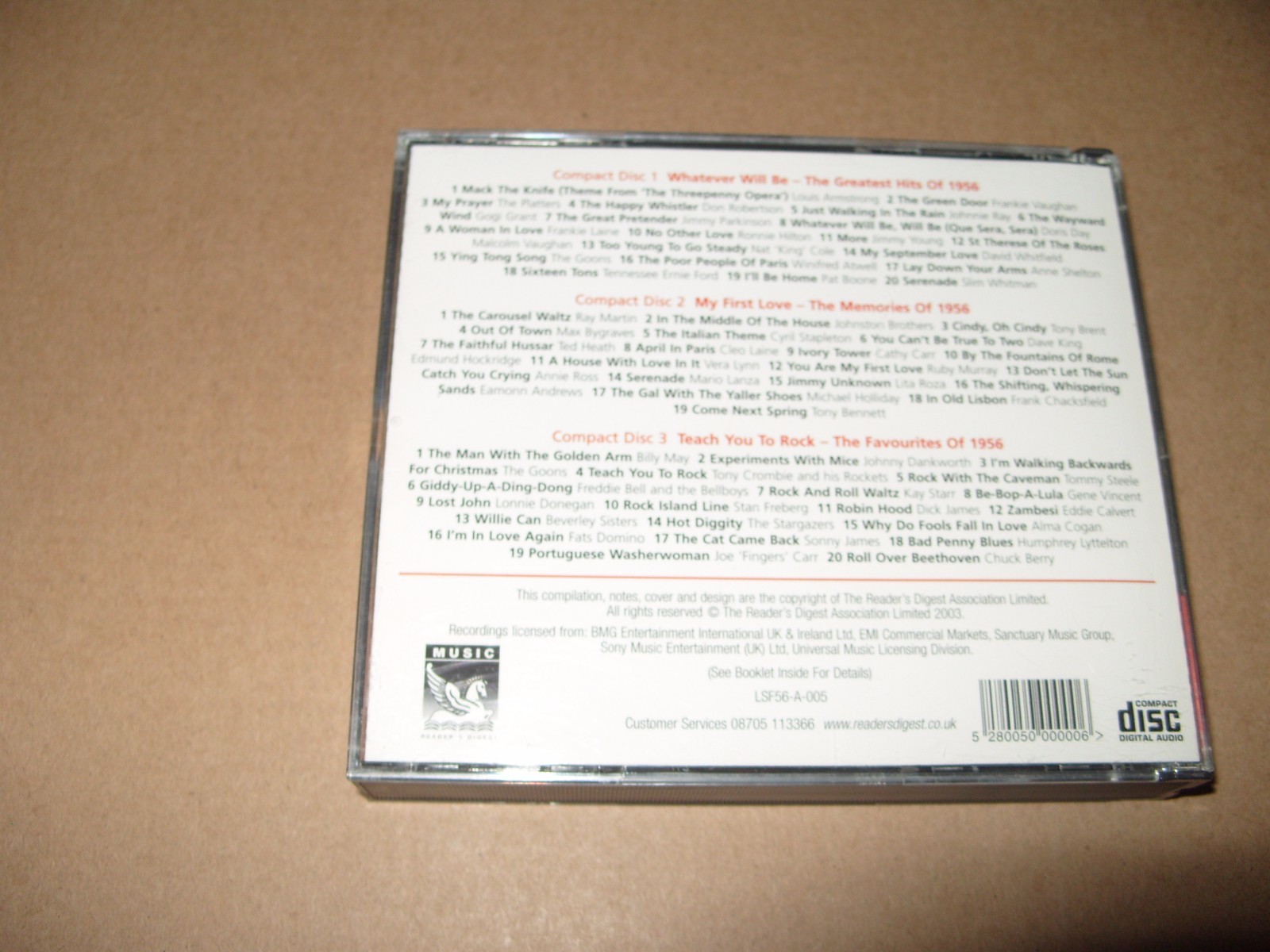 Sound Of The Fifties 1956 Readers Digest 3 cd 2003 cds + inlays Excellent +.(B2)