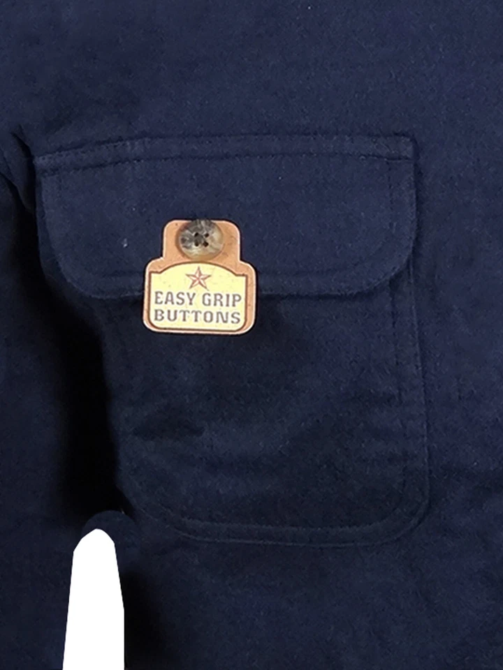 Chamois Shirt Mens Flannel Thick Cotton Rugged Work Button Pen Pocket True Fit - Image 4 of 4